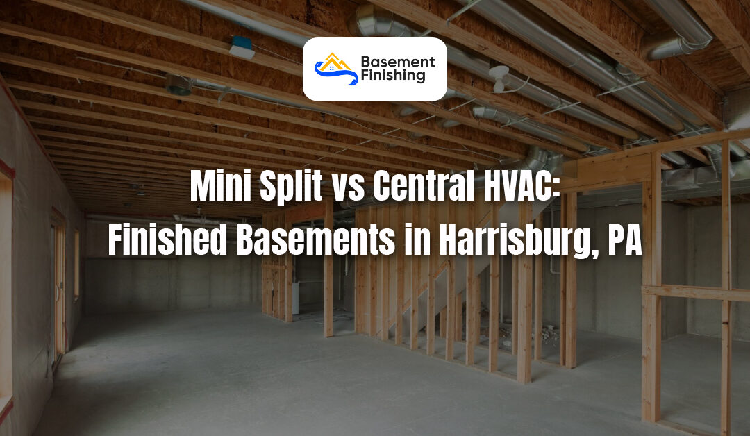 Basement Finishing Services in Harrisburg, PA: Mini Split vs Central HVAC for Finished Basements